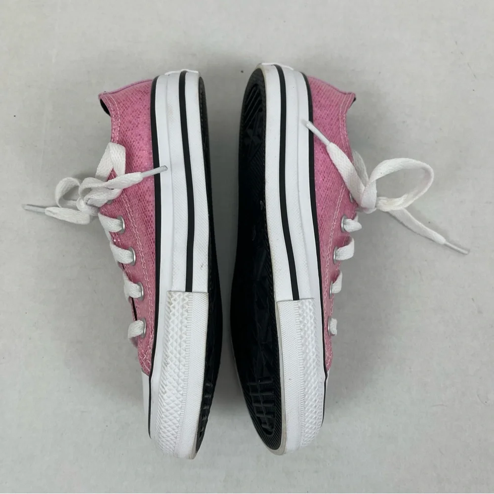Converse All Star Kids Size 12 Pink Sparkle Low Top Sneakers Youth 12 US‎